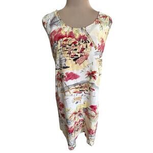 Vintage Y2K Jam's World Playa Tropical Beach Resort Print Sheath Dress M